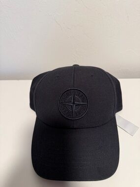 Stone Island Blue Embroidered Compass Baseball Hat